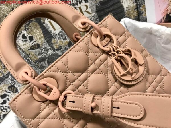 Replica Dior Small Lady My ABCDior Bag Lambskin M0538 logo pink 7