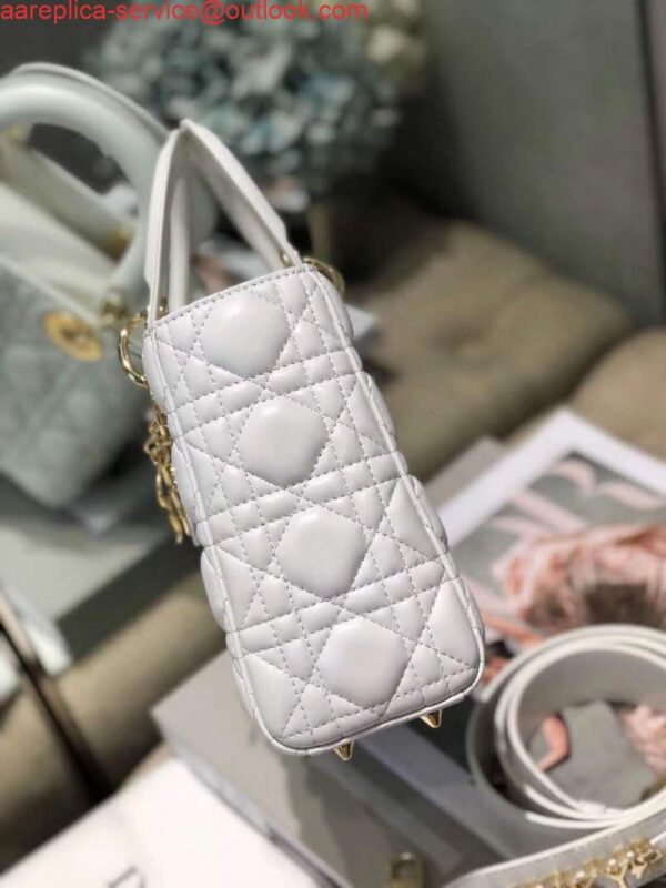 Replica Dior Small Lady My ABCDior Bag Lambskin M0538 White 6