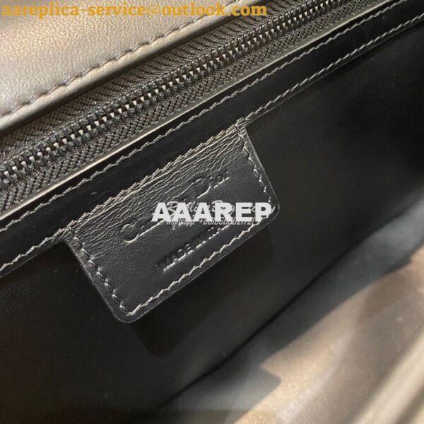 Replica Dior Large Caro Bag Black Quilted Macrocannage Calfskin with R 9