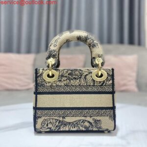 Replica Dior M0500 MINI Lady D-LITE Bag Brown Toile de Jouy Embroidery 2