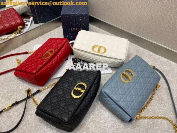 Replica Dior Large Caro Bag Soft Cannage Calfskin M9243 Black
