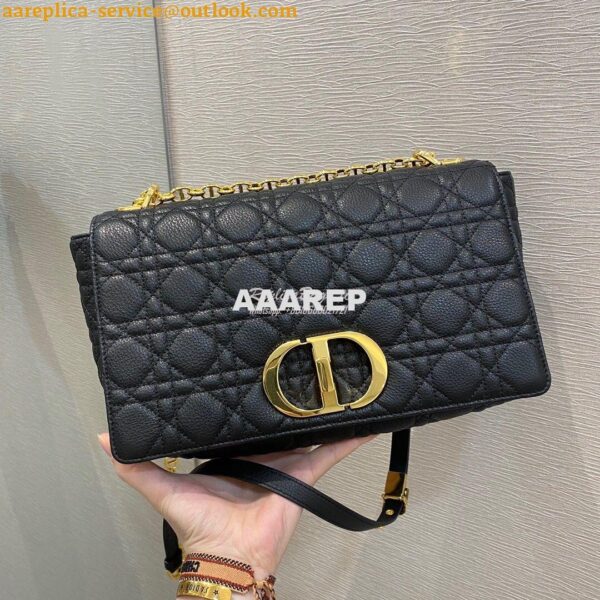 Replica Dior Large Caro Bag Soft Cannage Calfskin M9243 Black 3