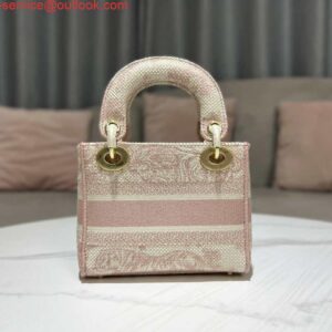 Replica Dior M0500 MINI Lady D-LITE Bag Pink Toile de Jouy Embroidery 2