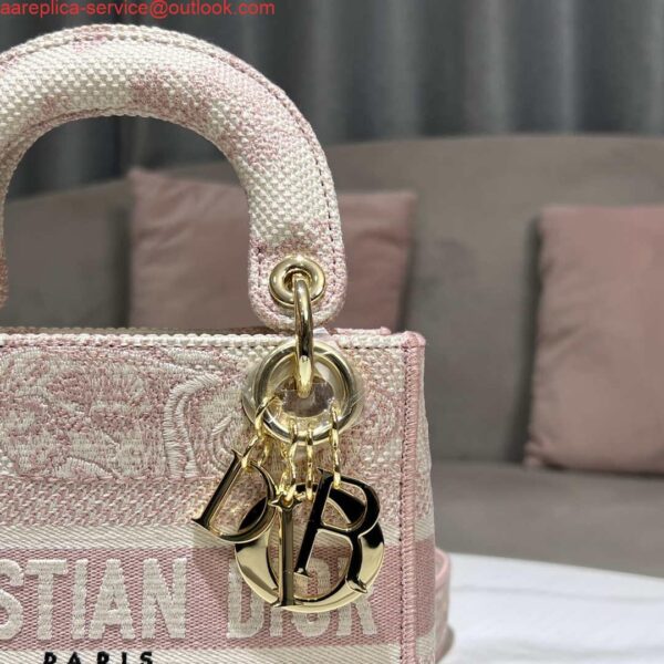 Replica Dior M0500 MINI Lady D-LITE Bag Pink Toile de Jouy Embroidery 5