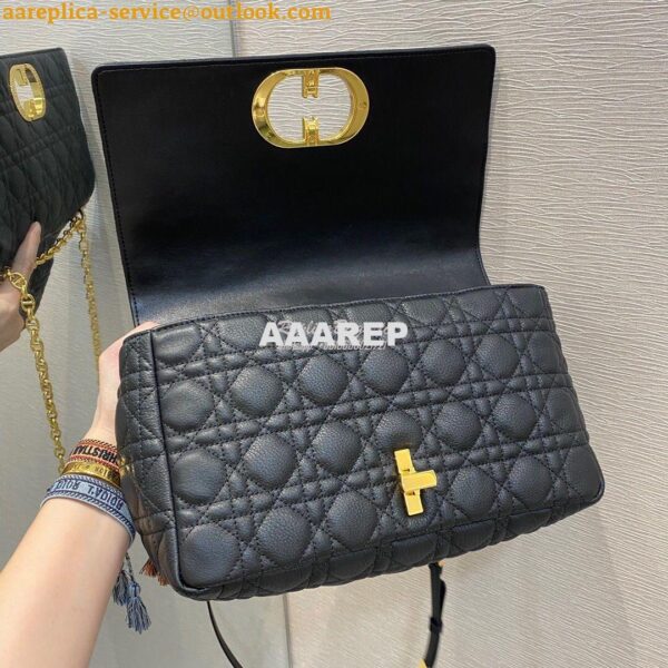 Replica Dior Large Caro Bag Soft Cannage Calfskin M9243 Black 7