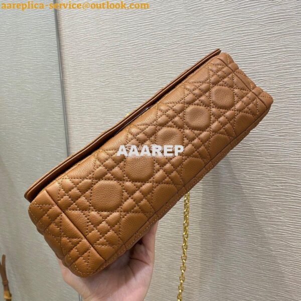 Replica Dior Large Caro Bag Soft Cannage Calfskin M9243 Cognac 4
