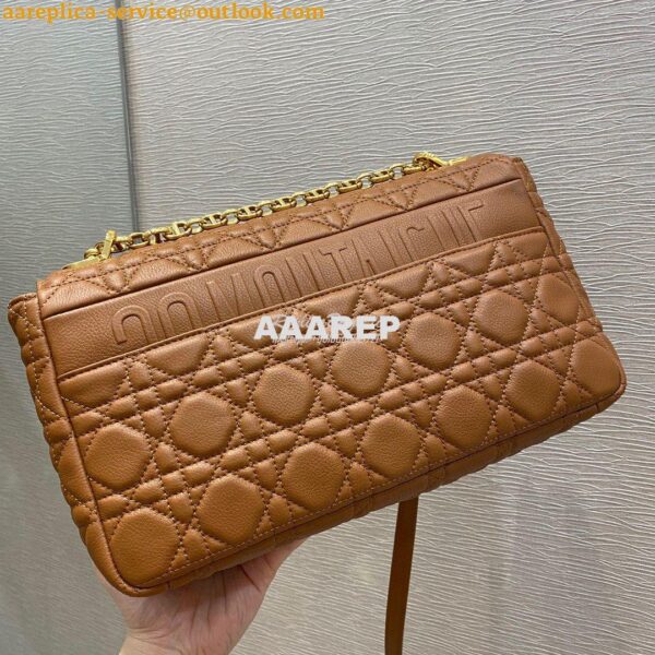 Replica Dior Large Caro Bag Soft Cannage Calfskin M9243 Cognac 5