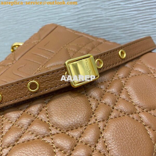 Replica Dior Large Caro Bag Soft Cannage Calfskin M9243 Cognac 6