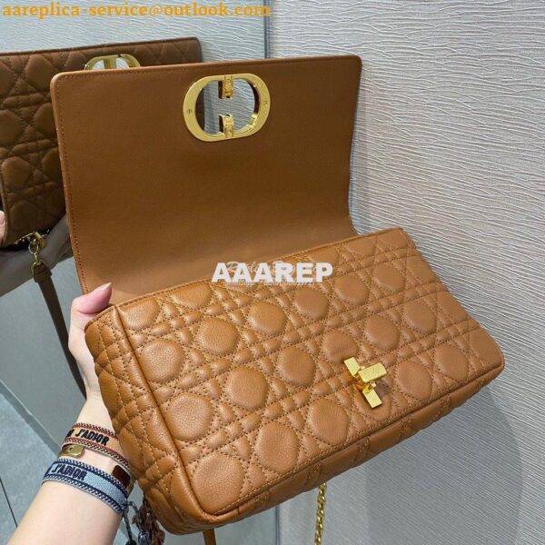 Replica Dior Large Caro Bag Soft Cannage Calfskin M9243 Cognac 7
