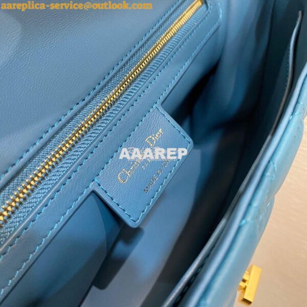 Replica Dior Large Caro Bag Soft Cannage Calfskin M9243 Ocean Blue 10