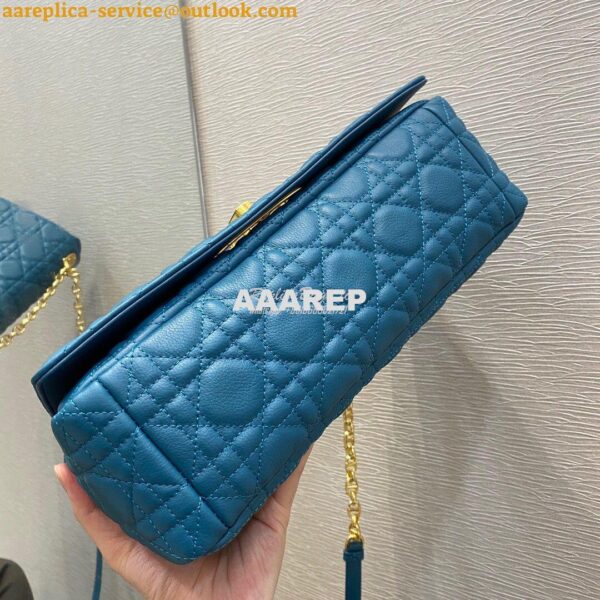 Replica Dior Large Caro Bag Soft Cannage Calfskin M9243 Ocean Blue 11