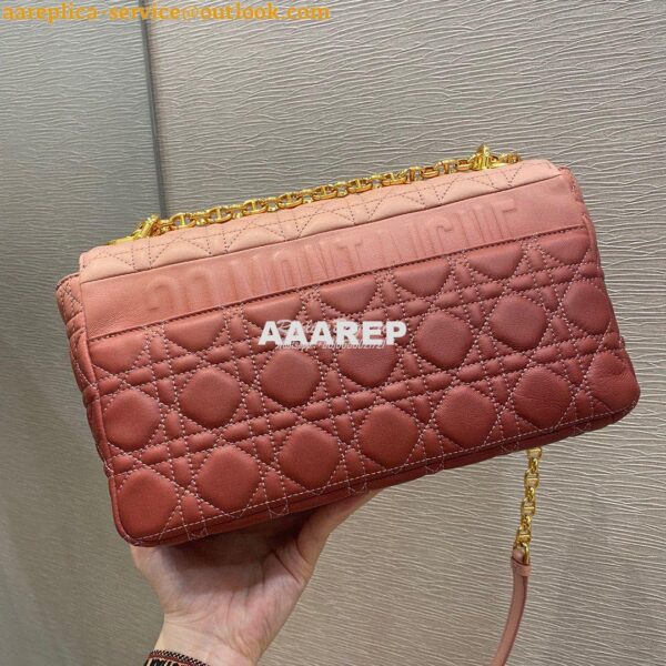 Replica Dior Large Caro Bag Soft Cannage Calfskin M9243 Pink Gradient 5