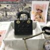 Replica Dior M0505 Mini Dior Lady Bag Black Cannage lambskin Sliver 2