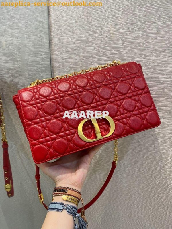 Replica Dior Large Caro Bag Soft Cannage Calfskin M9243 Red