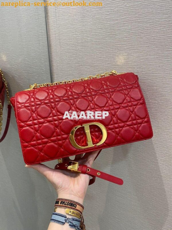 Replica Dior Large Caro Bag Soft Cannage Calfskin M9243 Red 2