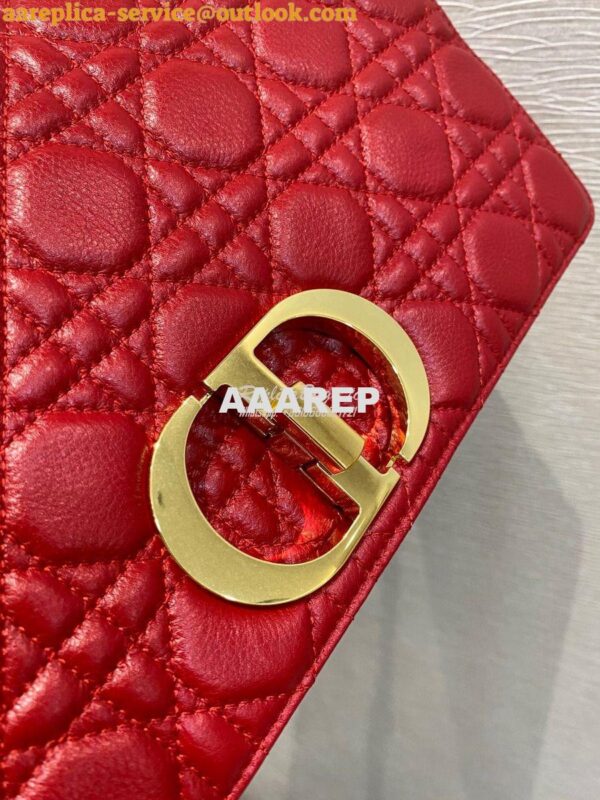 Replica Dior Large Caro Bag Soft Cannage Calfskin M9243 Red 3