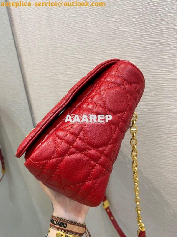 Replica Dior Large Caro Bag Soft Cannage Calfskin M9243 Red 4