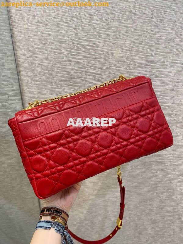 Replica Dior Large Caro Bag Soft Cannage Calfskin M9243 Red 5