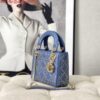 Replica Dior M0505 Mini Dior Lady Bag Black Metallic Cannage Lambskin with Beaded Embroidery