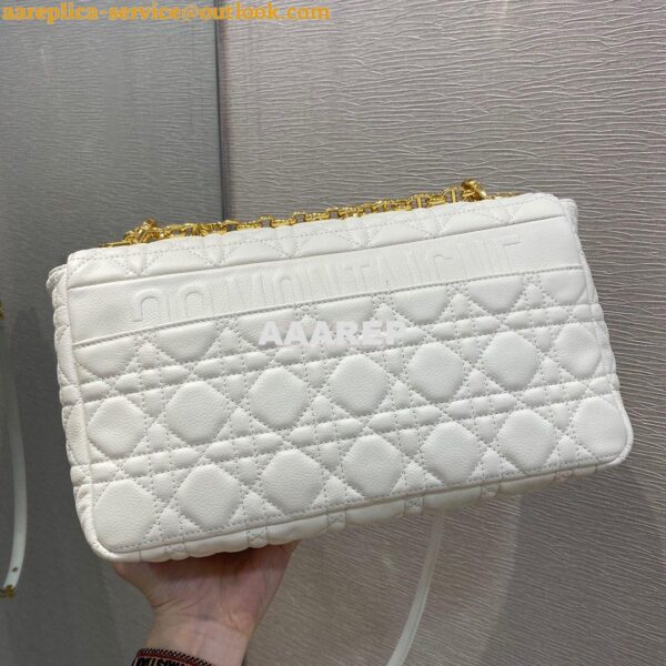 Replica Dior Large Caro Bag Soft Cannage Calfskin M9243 White 5