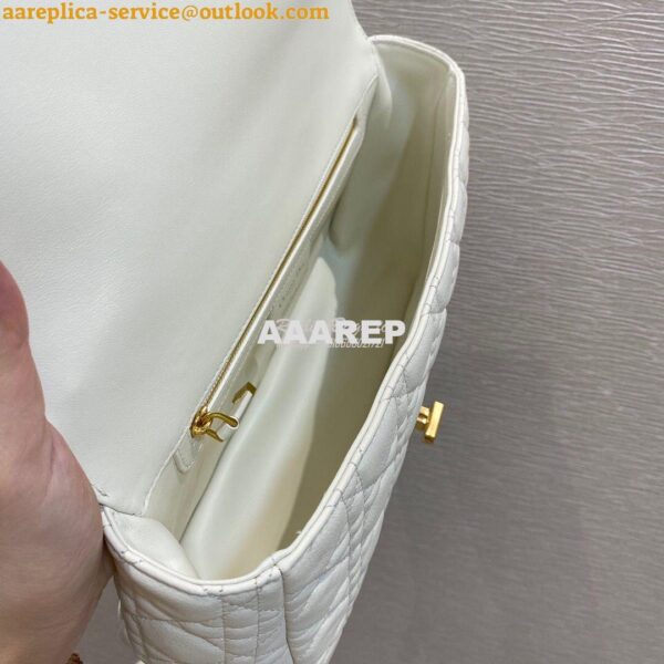 Replica Dior Large Caro Bag Soft Cannage Calfskin M9243 White 7