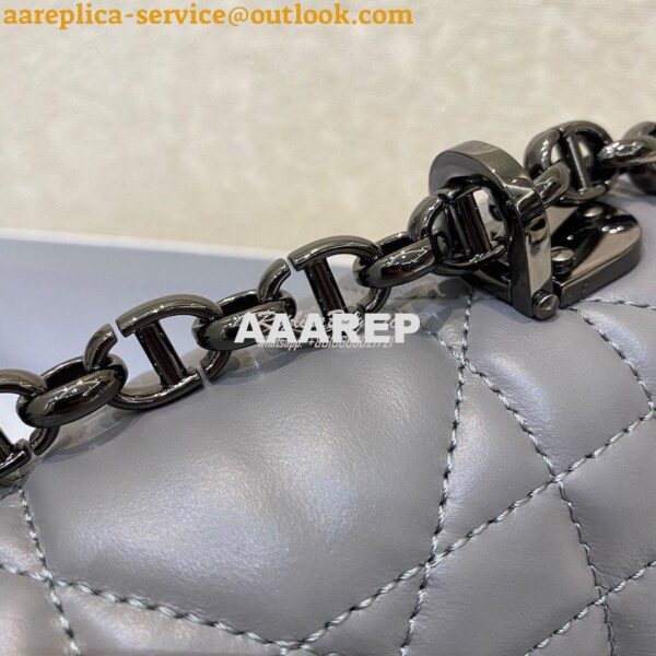 Replica Dior Large Caro Bag Steel Grey Quilted Macrocannage Calfskin w 3