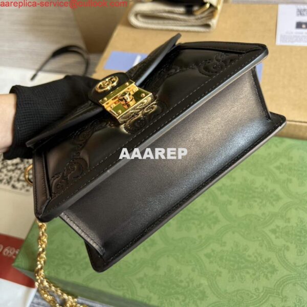 Replica Gucci 724499 GG Matelassé Small Top Handle Bag Black 5