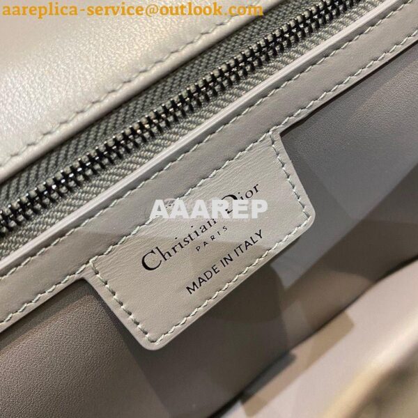 Replica Dior Large Caro Bag Steel Grey Quilted Macrocannage Calfskin w 8