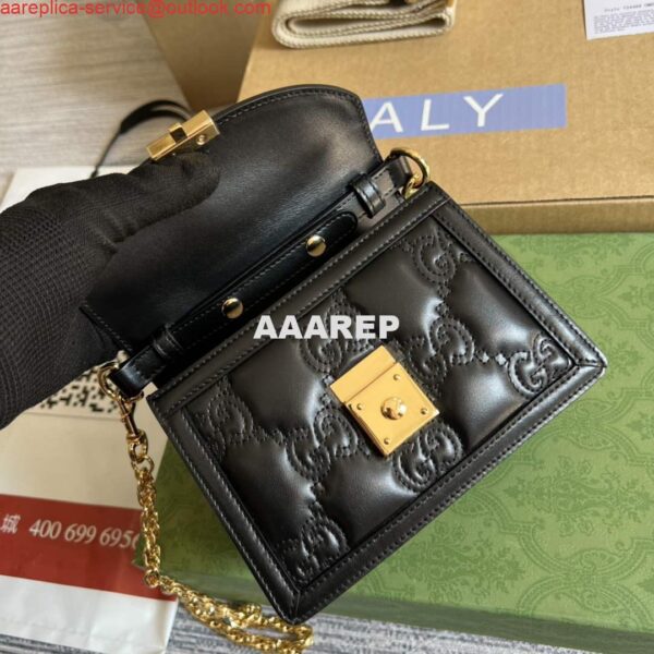 Replica Gucci 724499 GG Matelassé Small Top Handle Bag Black 7
