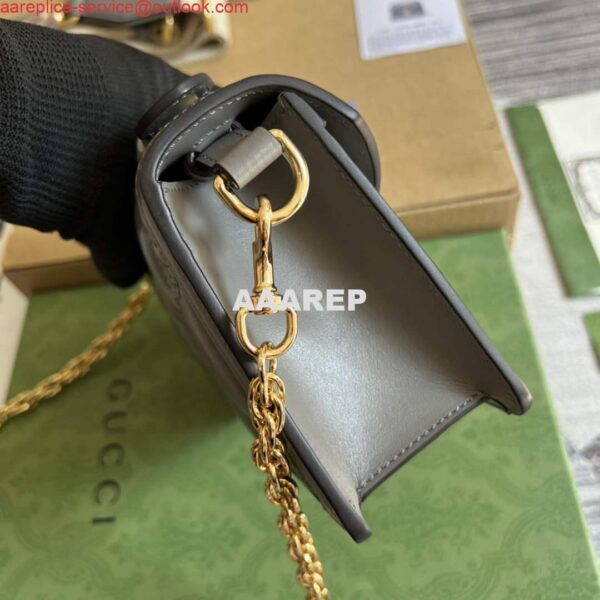 Replica Gucci 724499 GG Matelassé Small Top Handle Bag Grey 5