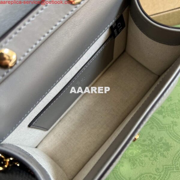 Replica Gucci 724499 GG Matelassé Small Top Handle Bag Grey 10