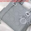 Replica Dior M0505 Mini Dior Lady Bag Gold Embroidered white resin beads