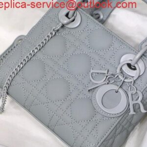 Replica Dior M0505 Mini Dior Lady Bag Gray Cannage Lambskin