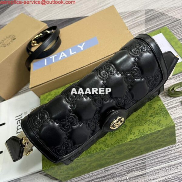 Replica Gucci 724529 GG Matelassé Small Bag Black 3