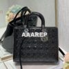 Replica Dior Large Flap Cover Lady Dior Bag in Black Patent Cannage Ca