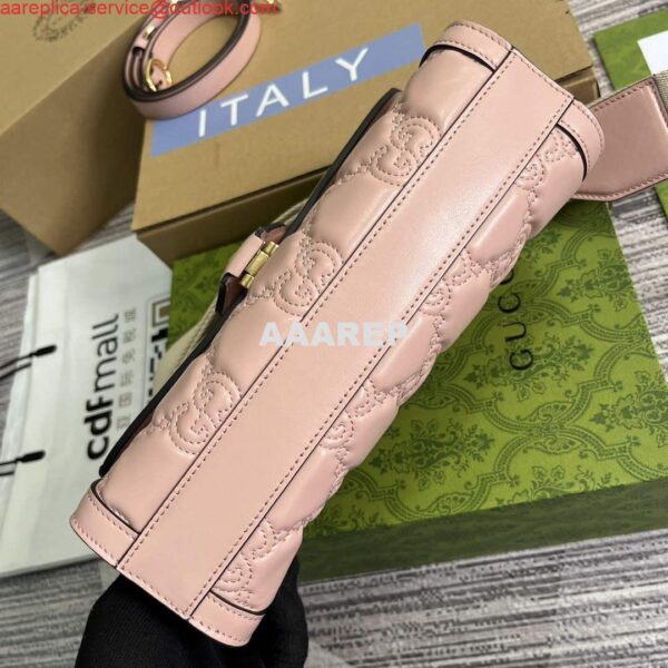 Replica Gucci 724529 GG Matelassé Small Bag Pink 5
