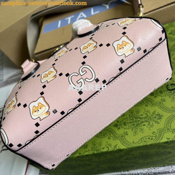 Replica Gucci 724606 Ophidia GG animal print mini bag light pink 7