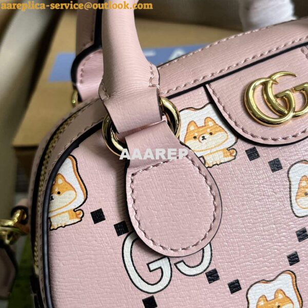Replica Gucci 724606 Ophidia GG animal print mini bag light pink 8