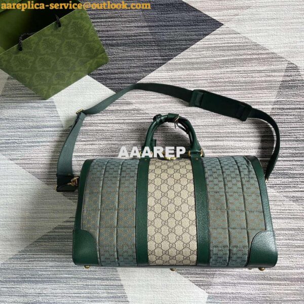 Replica Gucci 724642 Mini GG Canvas Small Duffle Bag Green 7