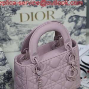 Replica Dior M0505 Mini Dior Lady Bag Pink Cannage Lambskin 2