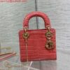 Replica Dior M0505 Mini Dior Lady Bag Red Cannage lambskin Gold with Red Logo 2