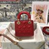 Replica Dior M0505 Mini Dior Lady Bag Red Cannage Crocodile Gold