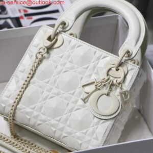 Replica Dior M0505 Mini Dior Lady Bag White Cannage Calfskin with Diamond Motif 2