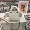 Replica Dior M0505 Mini Dior Lady Bag White Cannage lambskin Sliver 2