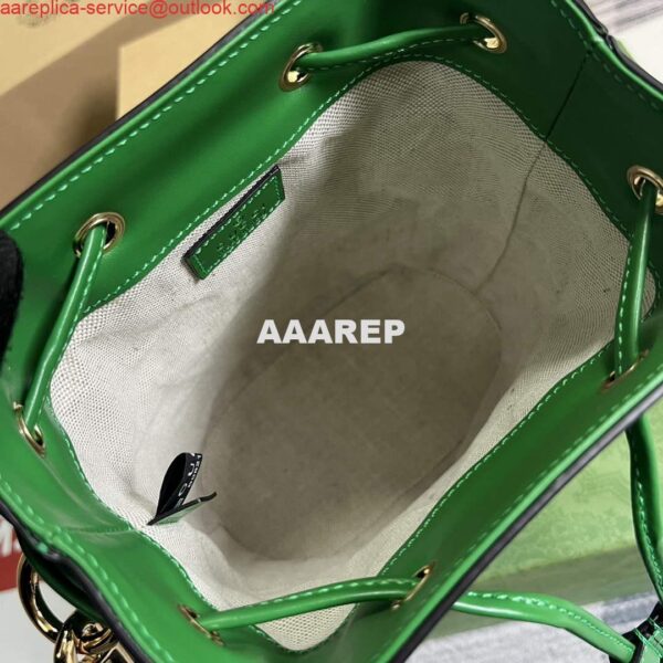 Replica Gucci 728231 GG Matelassé Bucket Bag Green 7