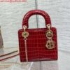 Replica Dior M0505 Mini Dior Lady Bag White Metallic Cannage Lambskin with Beaded Embroidery