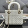 Replica Dior M0505 Mini Lady Dior Bag Apricot Gold Patent Cannage Calfskin 2