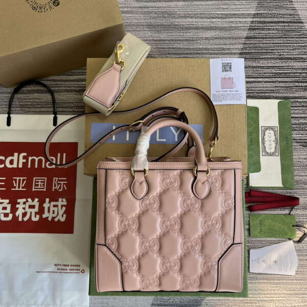 Replica Gucci 728309 GG Matelassé Mini Top Handle Bag Pink