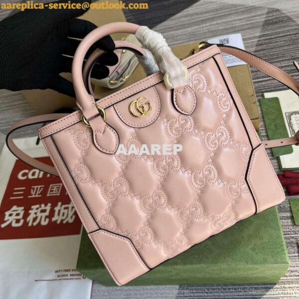 Replica Gucci 728309 GG Matelassé Mini Top Handle Bag Pink 3