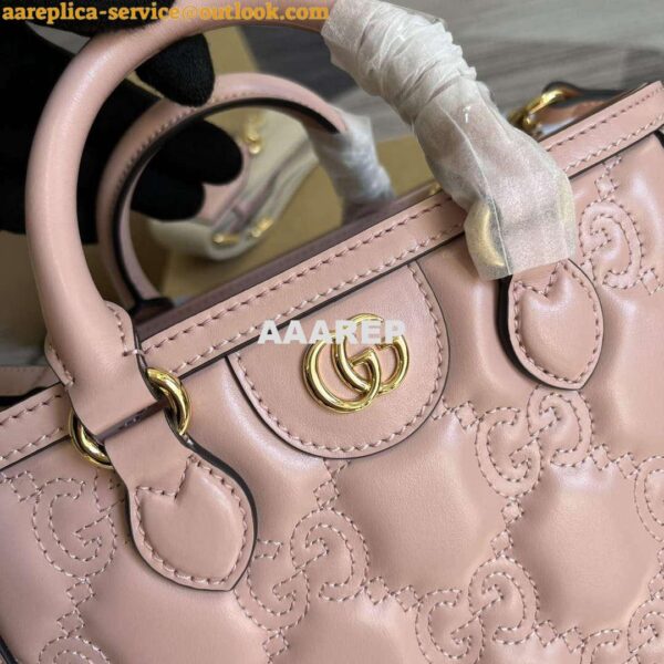 Replica Gucci 728309 GG Matelassé Mini Top Handle Bag Pink 4